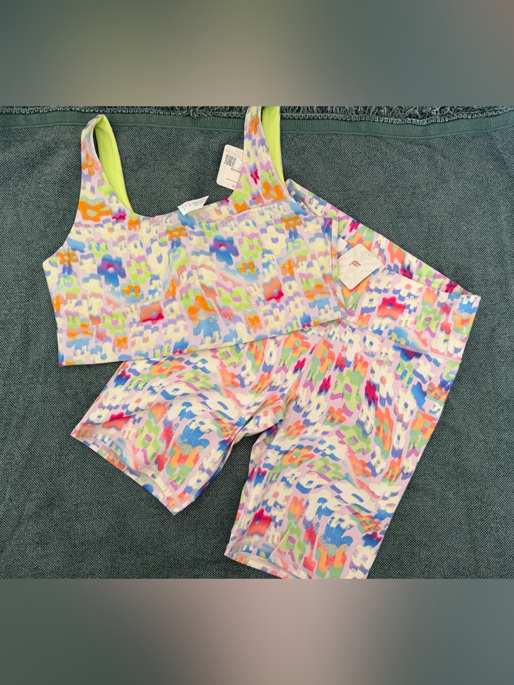 Floral Sports Bra & Biker Short Set